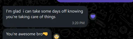 Client testimonial screenshot 1