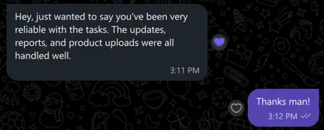 Client testimonial screenshot 2