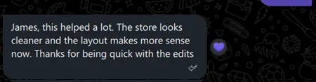 Client testimonial screenshot 5